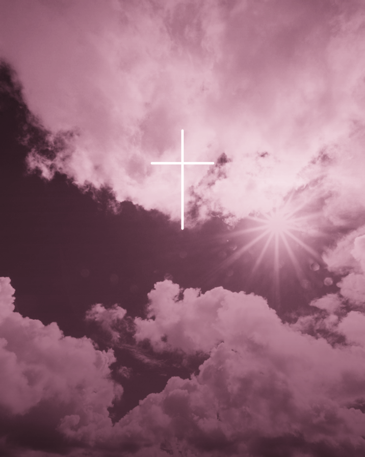 Himmelmotiv mit weißem Kreuz
