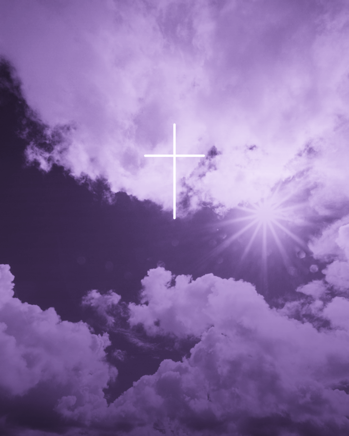 Himmelmotiv mit weißem Kreuz