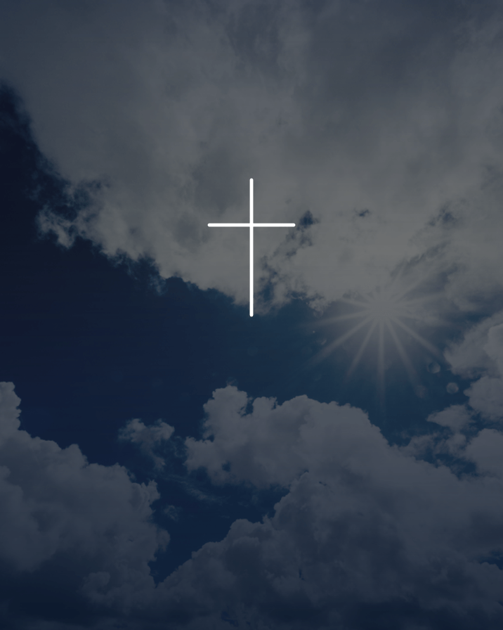Himmelmotiv mit weißem Kreuz